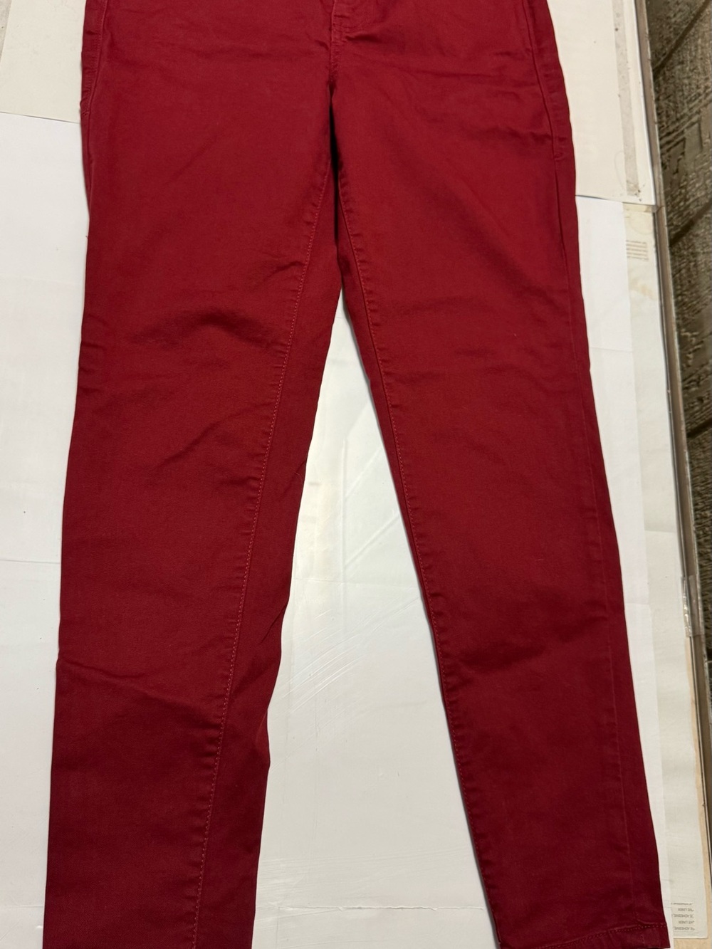 LuLaRoe Jeans Womens Size 30 Burgundy Red Magic Waistband Skinny Denim Stretch